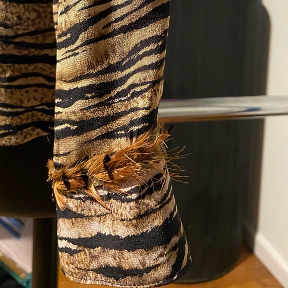 Vintage Tiger Stripe Silk Blouse - Picture 5 of 8